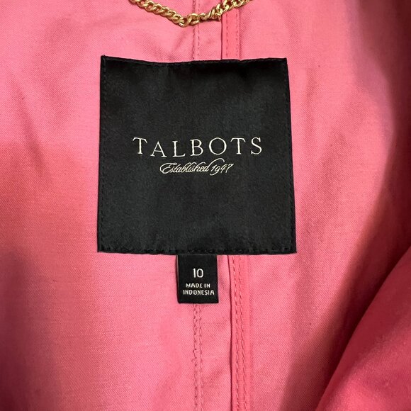NWOT Talbots Women's Trench Coat Button Dark Pink Belted Size 10 - Picture 6 of 15